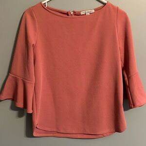 🍂3 for $15🍂 Green Envelope Pink Flutter Sleeve Blouse